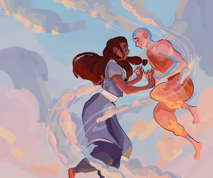 Katara and Aang from Avatar The Last Airbender