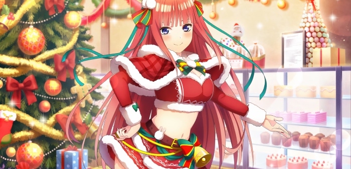 Nino Nakano from The Quintessential Quintuplets in Christmas outfit