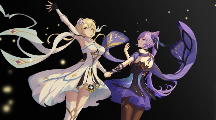 Lumine and Keqing from Genshin Impact
