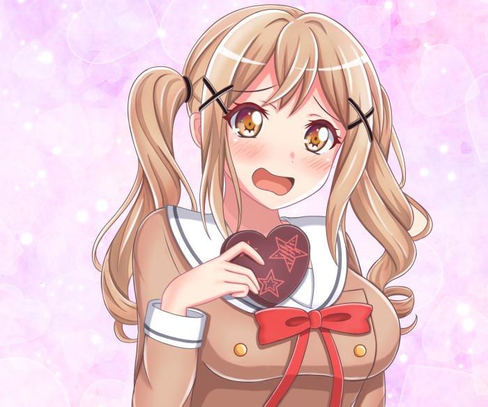 Arisa Ichigaya from BanG Dream! holding chocolate