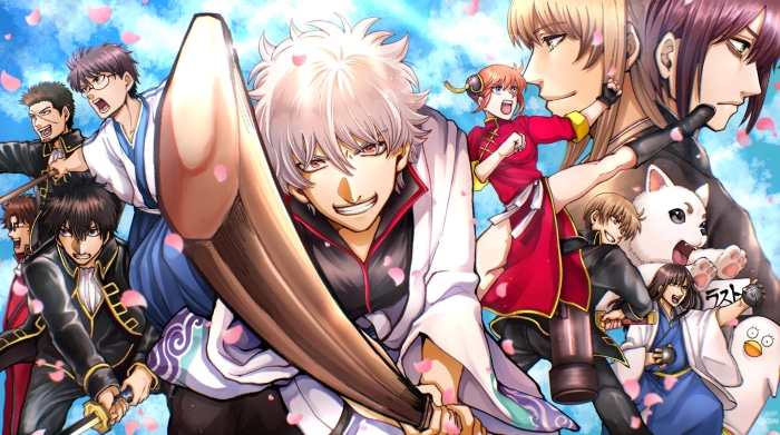Gintama characters group illustration