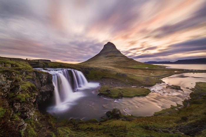 Kirkjufell mountain and waterfall in Iceland