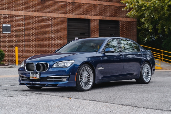 Blue Alpina B7 Sedan parked outdoors