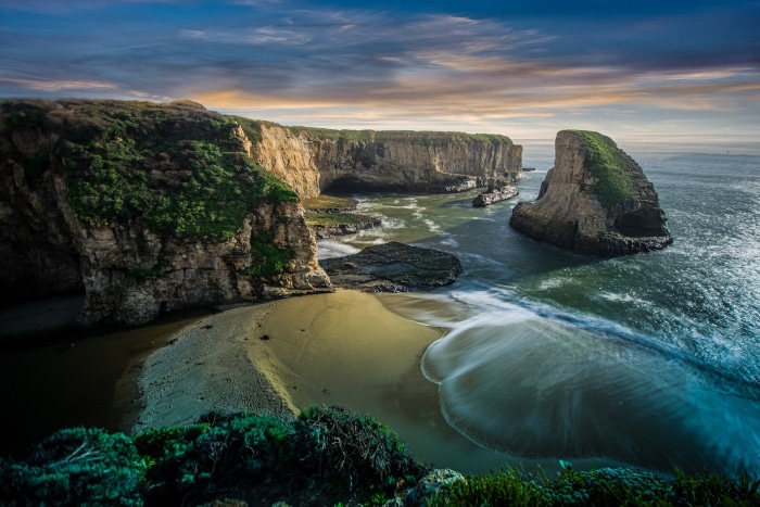 Shark Fin Cove Beach in Davenport, California