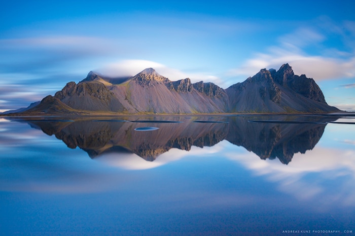 Vestrahorn Mountain Range Reflection in Iceland