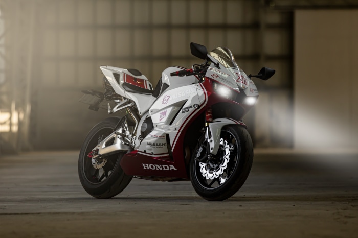 Honda CBR600RR motorcycle in a warehouse 4K