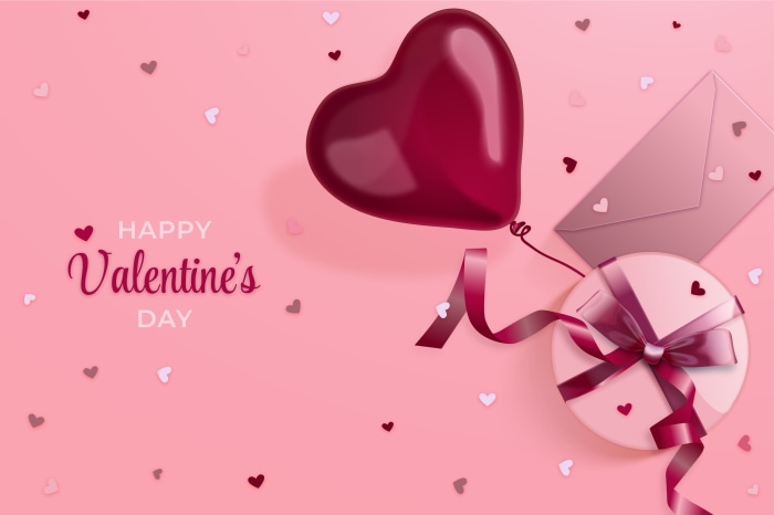 Happy Valentine's Day balloon and gift