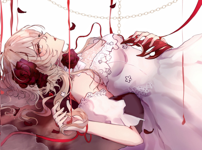 Lumine from Genshin Impact in a white dress