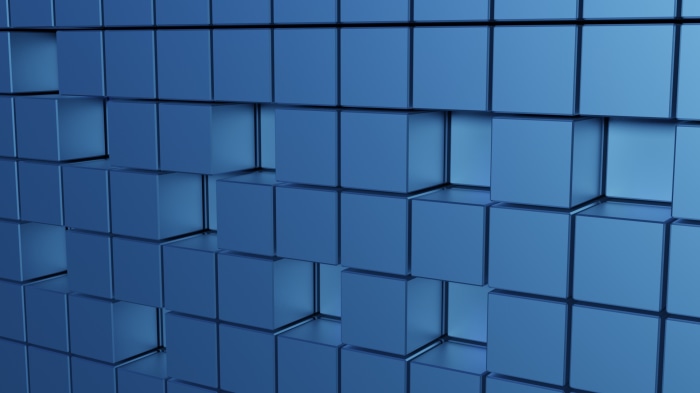 Blue Cubes Pattern Abstract Art