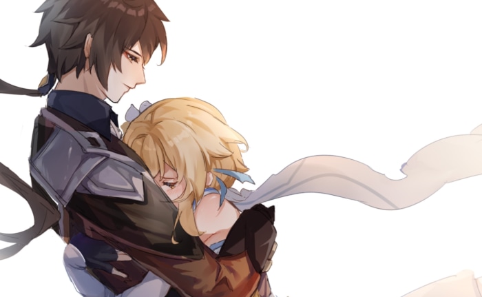 Lumine and Zhongli from Genshin Impact