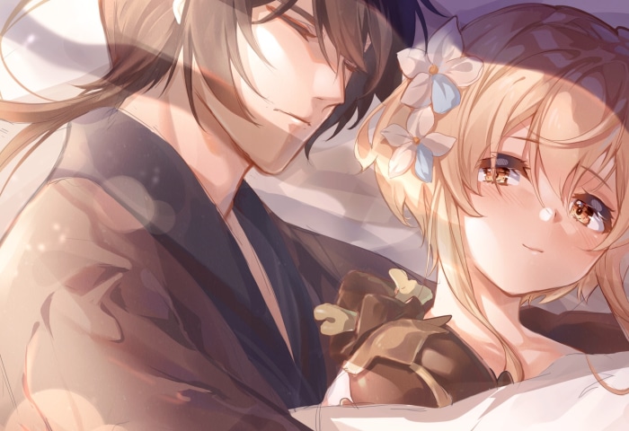 Zhongli and Lumine from Genshin Impact