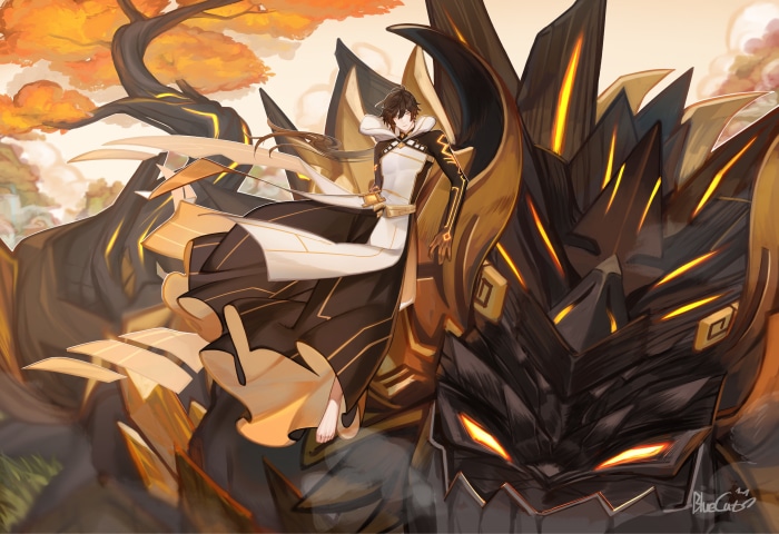 Zhongli from Genshin Impact with Rex Lapis