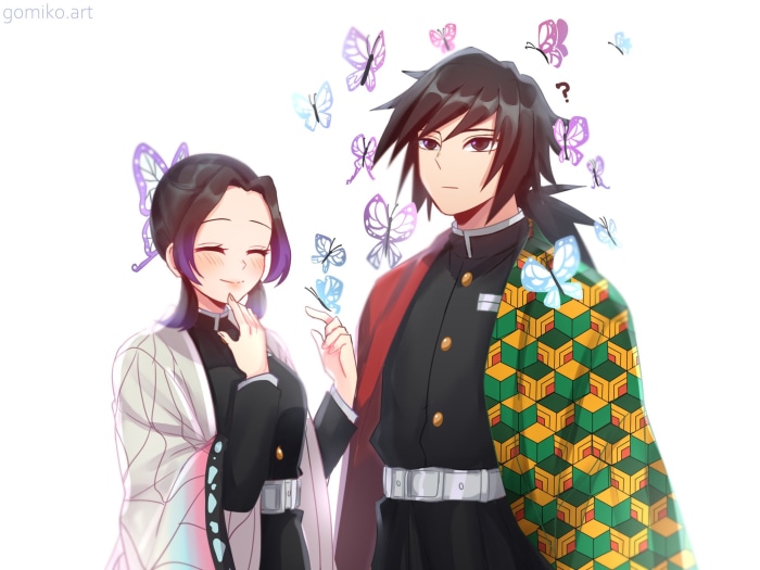 Shinobu Kochou and Giyuu Tomioka from Demon Slayer