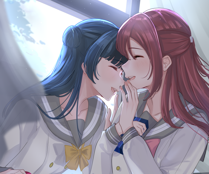 Riko Sakurauchi and Yoshiko Tsushima from Love Live! Sunshine!!