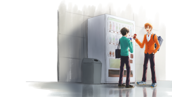Sasaki and Miyano by a Vending Machine