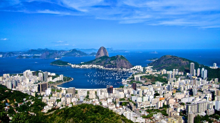 Rio de Janeiro cityscape with Sugarloaf Mountain and Guanabara Bay