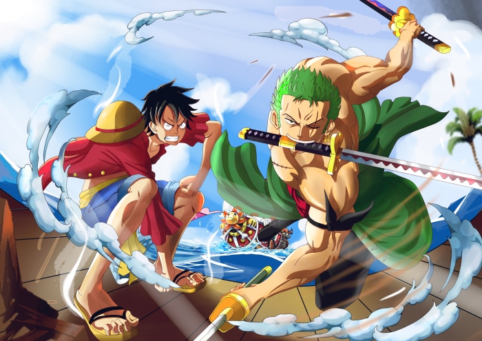 One Piece Action Scene with Luffy and Zoro