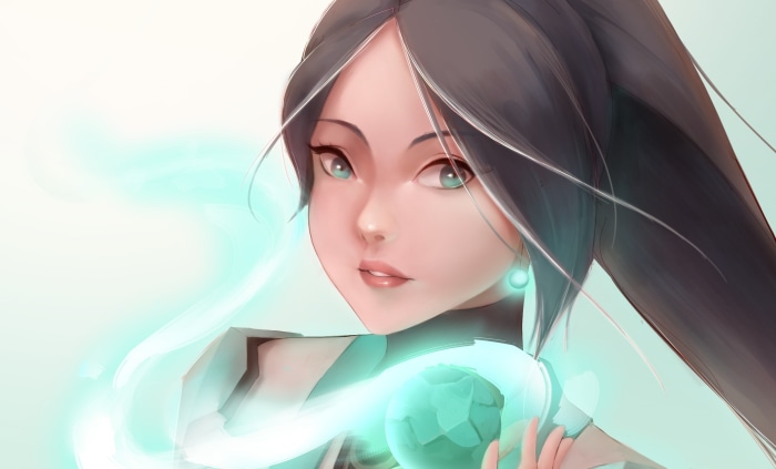 Sage from Valorant with glowing orb