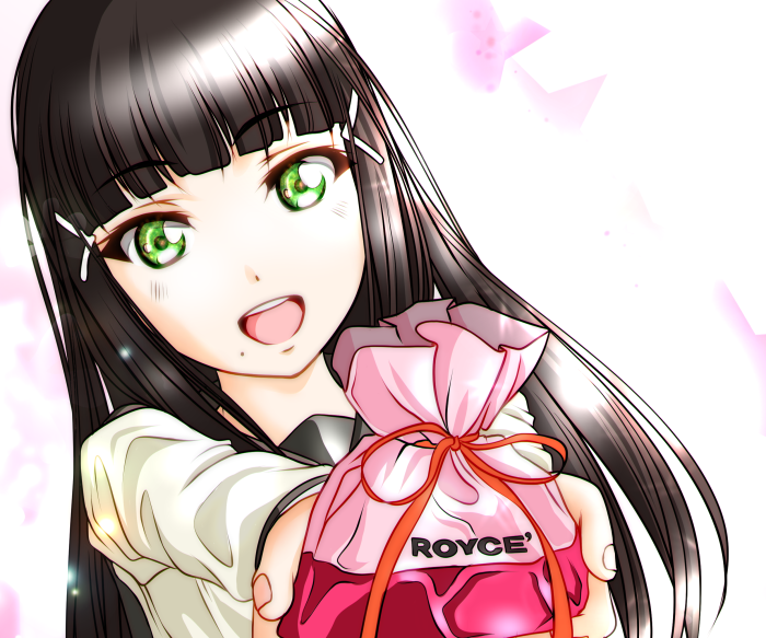 Dia Kurosawa from Love Live! Sunshine!! holding a Royce' gift bag