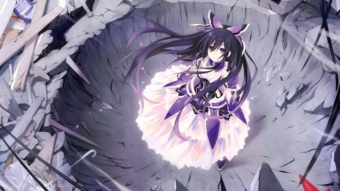 Tohka Yatogami from Date A Live in a crater