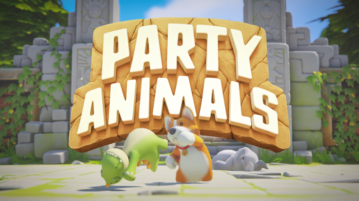 Party Animals game logo with cartoon animals
