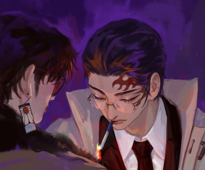 Michikatsu Tsugikuni and Yoriichi Tsugikuni from Demon Slayer
