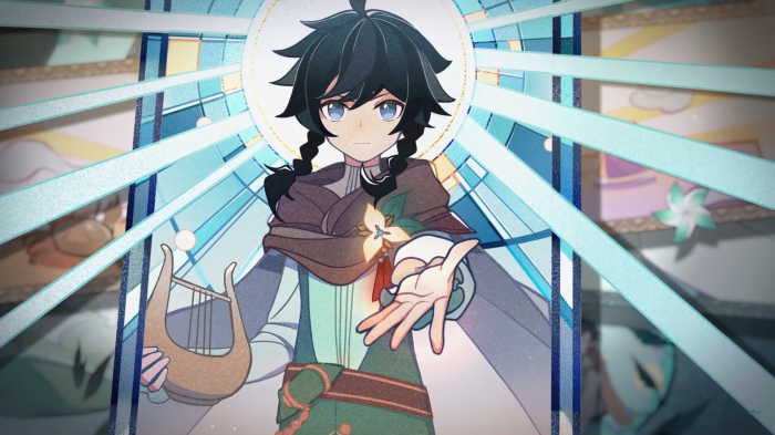 Venti from Genshin Impact with a Lyre