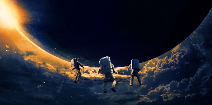 Astronauts near a black hole