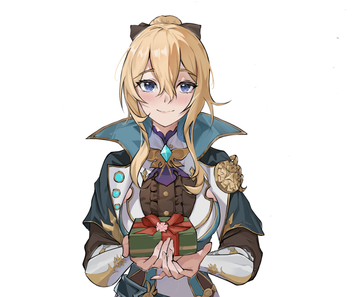 Jean from Genshin Impact holding a gift