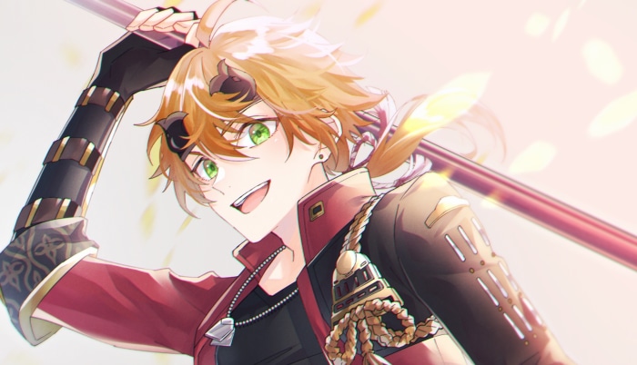Thoma from Genshin Impact holding a polearm