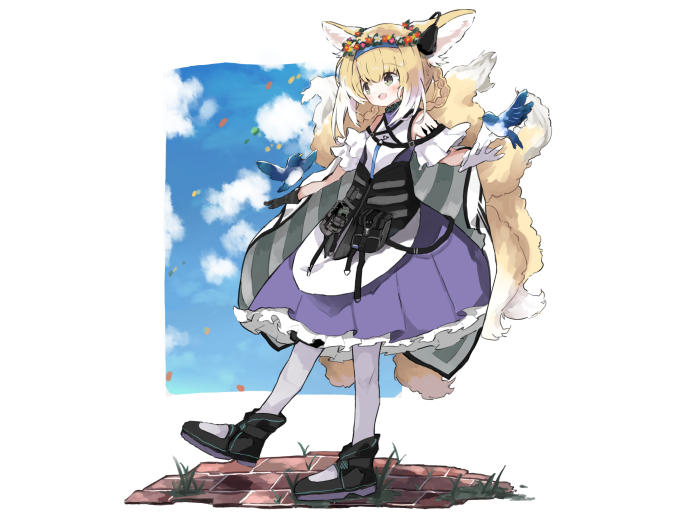 Suzuran from Arknights with birds
