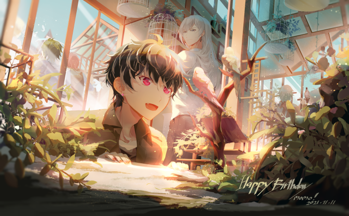 IDOLiSH7 characters in a sunlit greenhouse