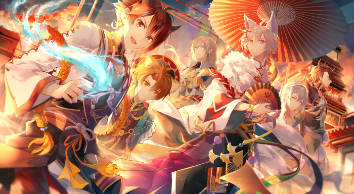 IDOLiSH7 characters in traditional Japanese attire