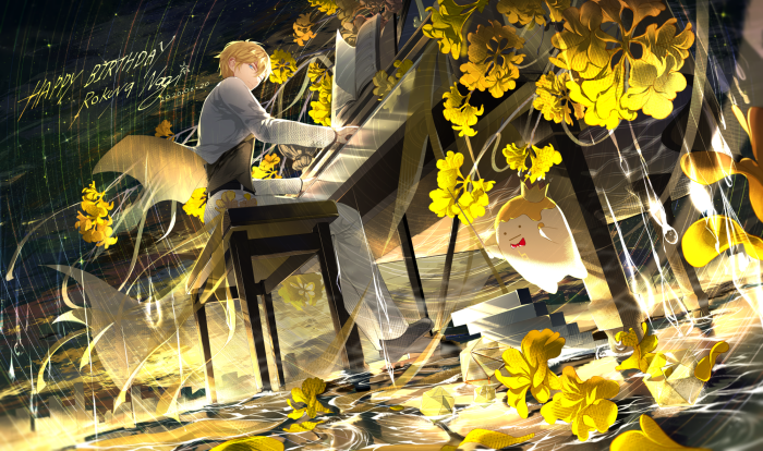 Nagi Rokuya from IDOLiSH7 playing piano