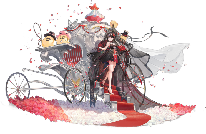 Noshiro from Azur Lane with carriage and roses