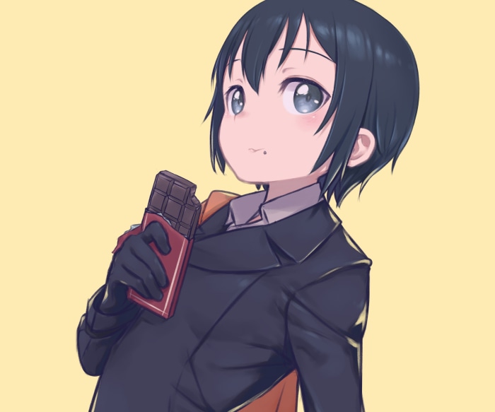 Kino from Kino's Journey holding chocolate