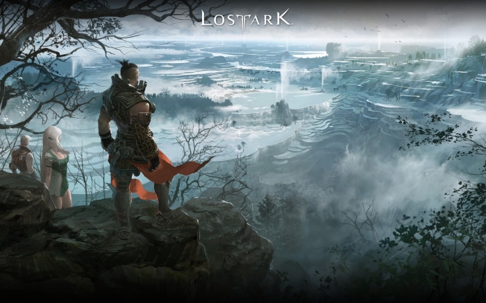 Lost Ark characters overlooking a misty landscape
