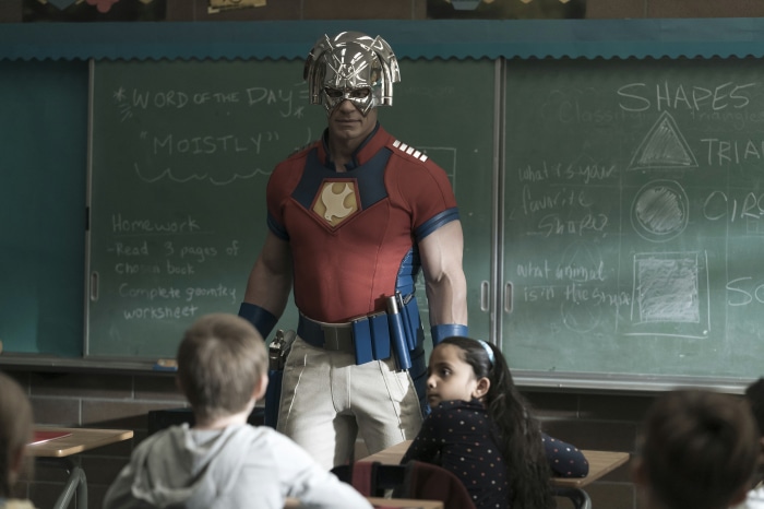 Peacemaker from DC Comics in a classroom