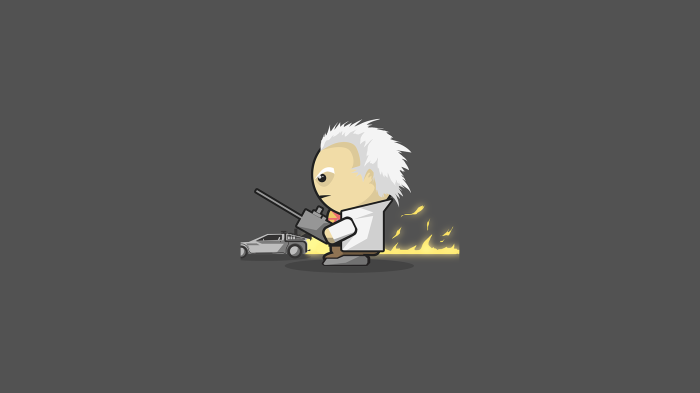 Doc Brown from Back to the Future with DeLorean