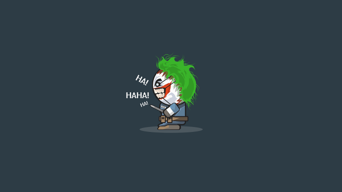 Joker character with green hair and knife