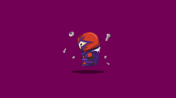 Magneto from Marvel Comics with floating metal objects