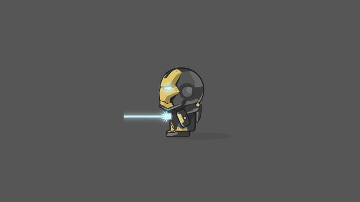 Iron Man shooting a laser