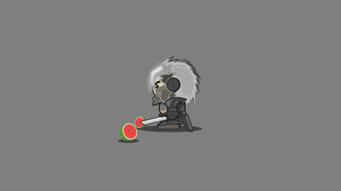 Raiden from Metal Gear with watermelons