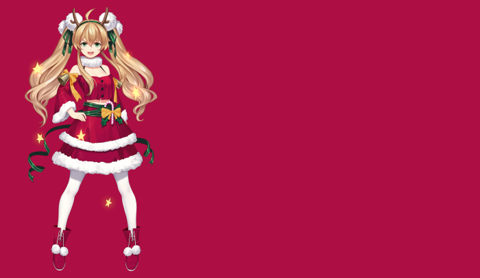 Christmas Girl with Antlers and Bells
