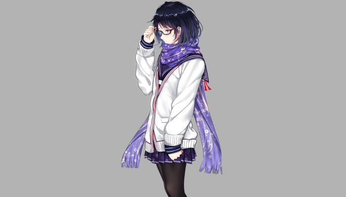 Girl with glasses and scarf