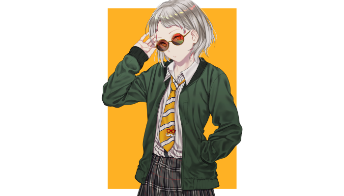 Girl with sunglasses and tie 4K