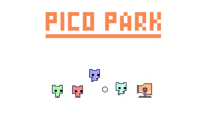 PICO PARK game title screen with characters