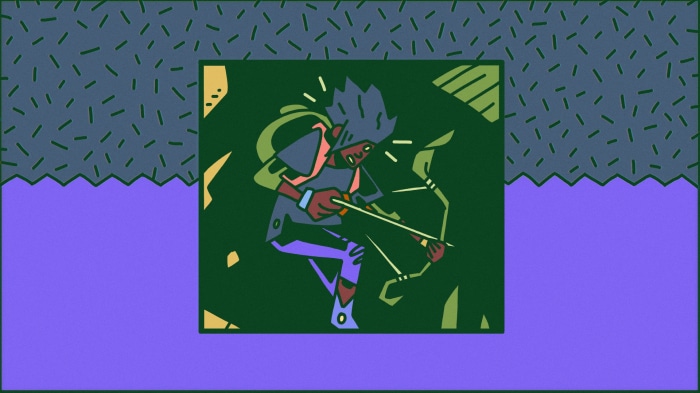 Archer character aiming a bow and arrow
