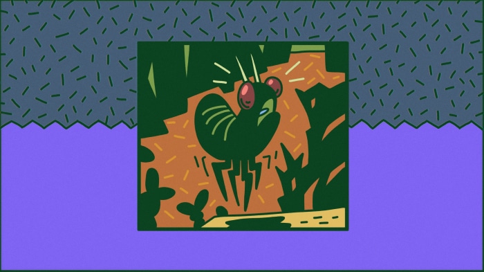 Grounded creature in a jungle