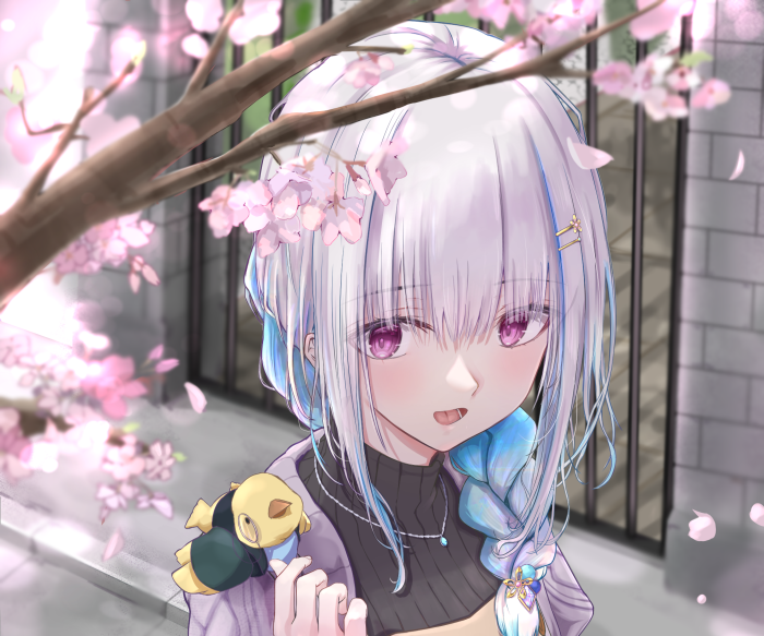 Lize Helesta from Nijisanji with a plush toy